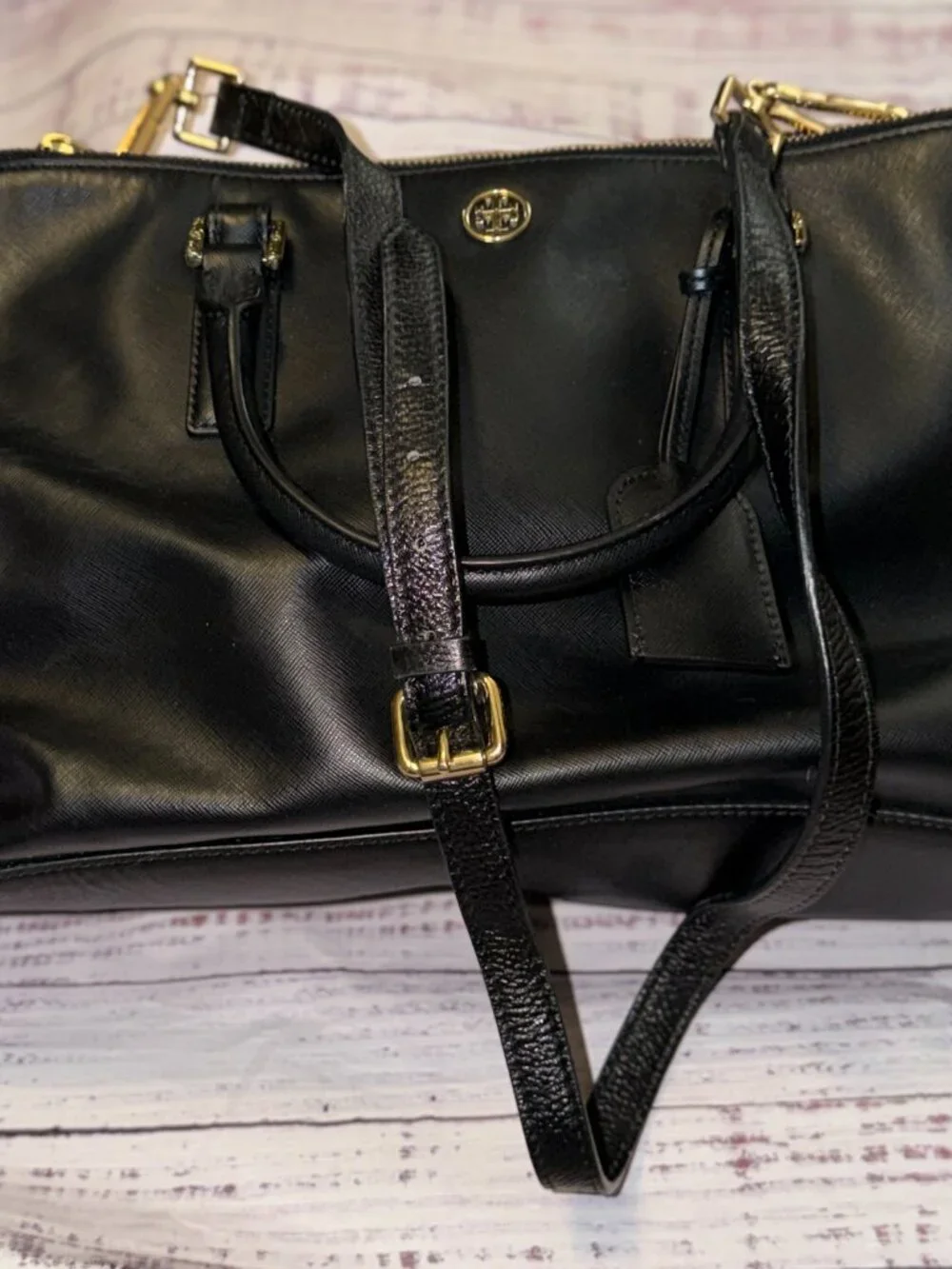 Tory Burch Women's Black Leather Hand Bag